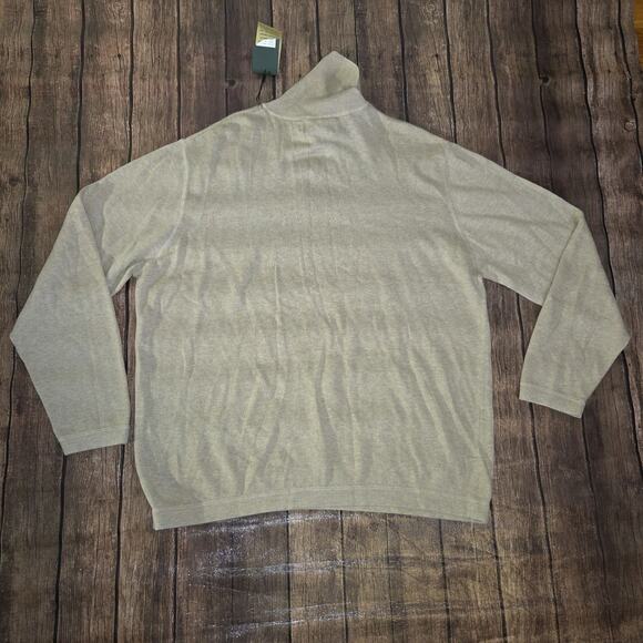 Orvis Mens Sweater L Beige Turtleneck Cashmere Blend Long Sleeve Signature - Picture 4 of 9